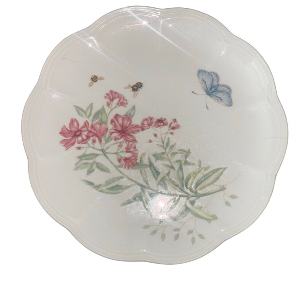 Lenox Butterfly Meadow Swallowtail Plate 9” Scalloped Fairy Garden Cottagecore